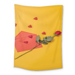 Valentine Day Heart Flower Gift Medium Tapestry by artworkshop