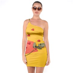 Valentine Day Heart Flower Gift One Soulder Bodycon Dress by artworkshop