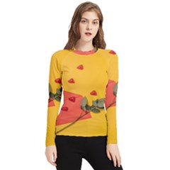 Valentine Day Heart Flower Gift Women s Long Sleeve Rash Guard by artworkshop