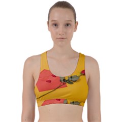 Valentine Day Heart Flower Gift Back Weave Sports Bra by artworkshop