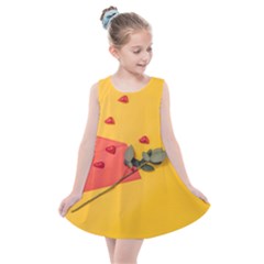 Valentine Day Heart Flower Gift Kids  Summer Dress by artworkshop