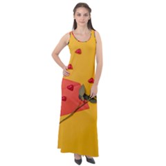 Valentine Day Heart Flower Gift Sleeveless Velour Maxi Dress by artworkshop