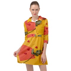 Valentine Day Heart Flower Gift Mini Skater Shirt Dress