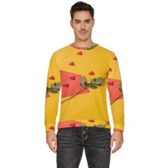 Valentine Day Heart Flower Gift Men s Fleece Sweatshirt by artworkshop