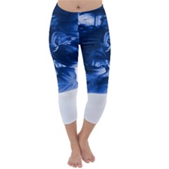 Moving Water And Ink Capri Winter Leggings  by artworkshop