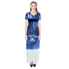 Moving Water And Ink Short Sleeve Maxi Dress by artworkshop