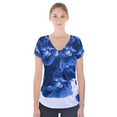 Moving Water And Ink Short Sleeve Front Detail Top by artworkshop