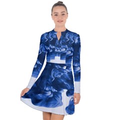 Moving Water And Ink Long Sleeve Panel Dress by artworkshop