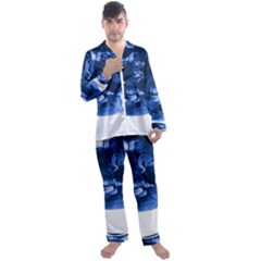 Moving Water And Ink Men s Long Sleeve Satin Pajamas Set by artworkshop