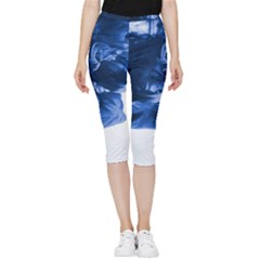 Moving Water And Ink Inside Out Lightweight Velour Capri Leggings  by artworkshop