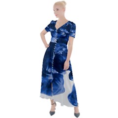 Moving Water And Ink Button Up Short Sleeve Maxi Dress by artworkshop