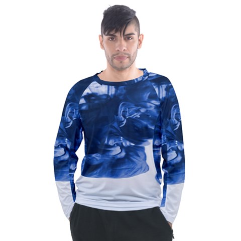 Moving Water And Ink Men s Long Sleeve Raglan Tee by artworkshop