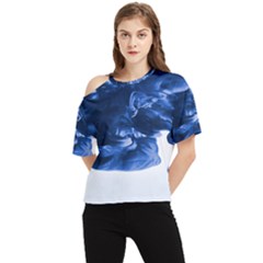 Moving Water And Ink One Shoulder Cut Out Tee by artworkshop