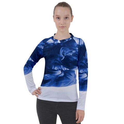 Moving Water And Ink Women s Pique Long Sleeve Tee by artworkshop