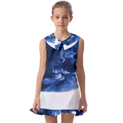 Moving Water And Ink Kids  Pilgrim Collar Ruffle Hem Dress by artworkshop