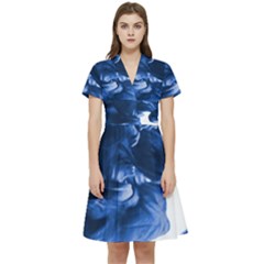 Moving Water And Ink Short Sleeve Waist Detail Dress by artworkshop