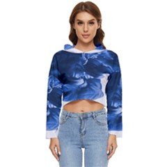 Moving Water And Ink Women s Lightweight Cropped Hoodie by artworkshop