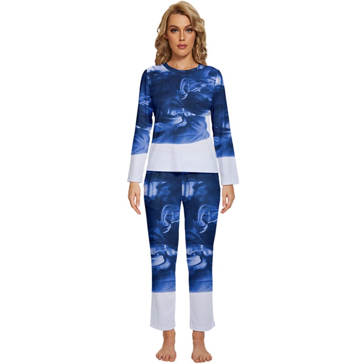 Moving Water And Ink Womens  Long Sleeve Lightweight Pajamas Set