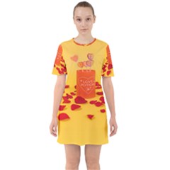 Valentine Day Heart Love Potion Sixties Short Sleeve Mini Dress by artworkshop