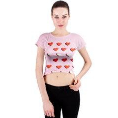 Lolly Candy  Valentine Day Crew Neck Crop Top by artworkshop