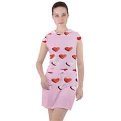 Lolly Candy  Valentine Day Drawstring Hooded Dress by artworkshop