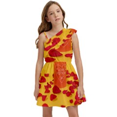 Valentine Day Heart Love Potion Kids  One Shoulder Party Dress by artworkshop