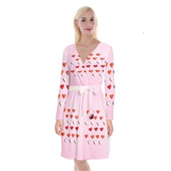 Lolly Candy  Valentine Day Long Sleeve Velvet Front Wrap Dress by artworkshop