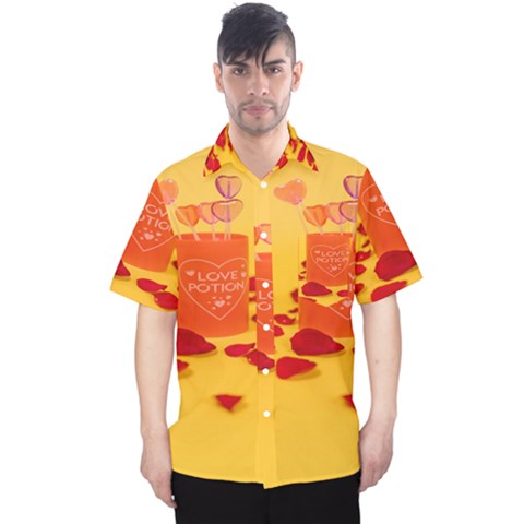 Valentine Day Heart Love Potion Men s Hawaii Shirt by artworkshop