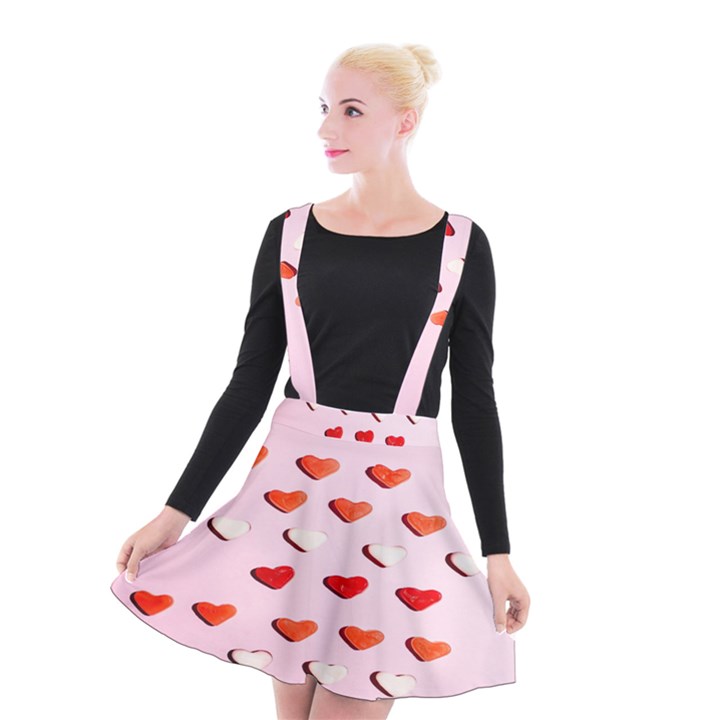 Lolly Candy  Valentine Day Suspender Skater Skirt