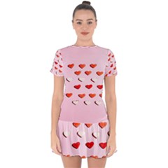 Lolly Candy  Valentine Day Drop Hem Mini Chiffon Dress by artworkshop