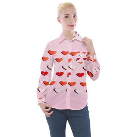 Lolly Candy  Valentine Day Women s Long Sleeve Pocket Shirt by artworkshop