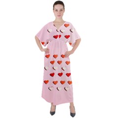 Lolly Candy  Valentine Day V-neck Boho Style Maxi Dress by artworkshop