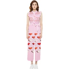 Lolly Candy  Valentine Day Women s Frill Top Chiffon Jumpsuit by artworkshop