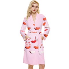 Lolly Candy  Valentine Day Long Sleeve Velour Robe by artworkshop