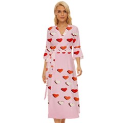 Lolly Candy  Valentine Day Midsummer Wrap Dress by artworkshop