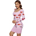 Lolly Candy  Valentine Day Women Long Sleeve Ruched Stretch Jersey Dress View3