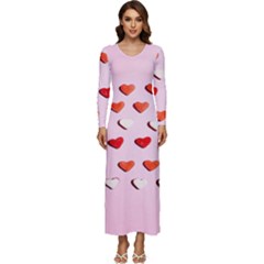 Lolly Candy  Valentine Day Long Sleeve Velour Longline Maxi Dress by artworkshop