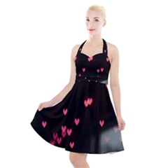 Love Valentine s Day Halter Party Swing Dress  by artworkshop