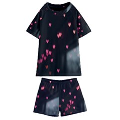 Love Valentine s Day Kids  Swim Tee And Shorts Set by artworkshop