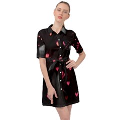 Love Valentine s Day Belted Shirt Dress by artworkshop