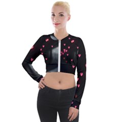 Love Valentine s Day Long Sleeve Cropped Velvet Jacket by artworkshop