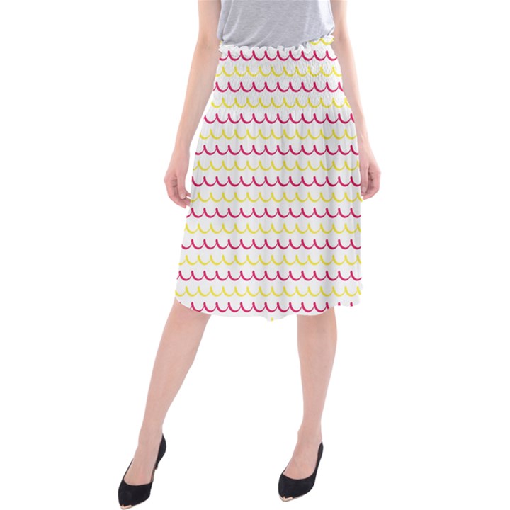 Pattern Waves Midi Beach Skirt