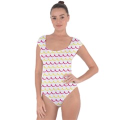 Pattern Waves Short Sleeve Leotard  by artworkshop