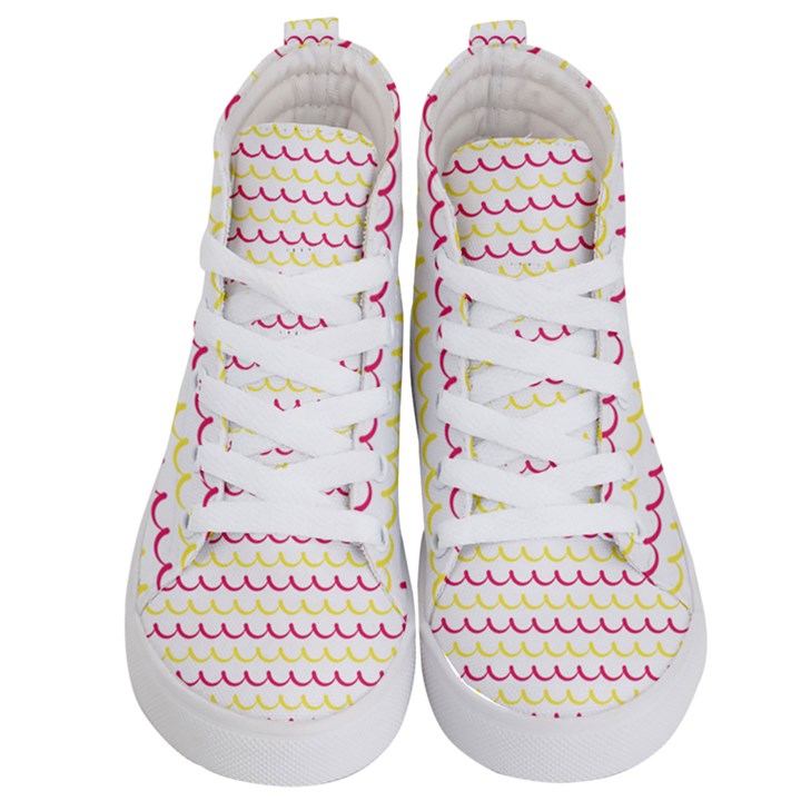 Pattern Waves Kids  Hi-Top Skate Sneakers