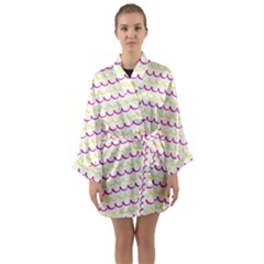 Pattern Waves Long Sleeve Satin Kimono by artworkshop