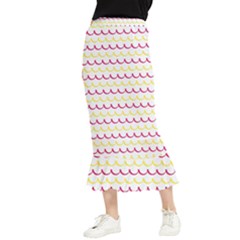 Pattern Waves Maxi Fishtail Chiffon Skirt by artworkshop