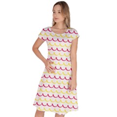 Pattern Waves Classic Short Sleeve Dress by artworkshop