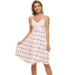 Pattern Waves Sleeveless Tie Front Chiffon Dress by artworkshop