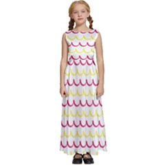 Pattern Waves Kids  Satin Sleeveless Maxi Dress by artworkshop