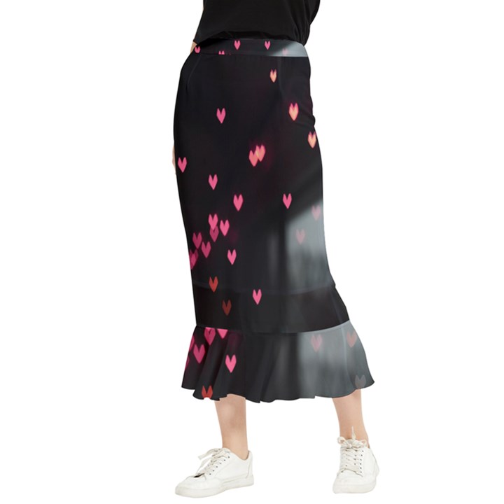 Love Valentine s Day Maxi Fishtail Chiffon Skirt